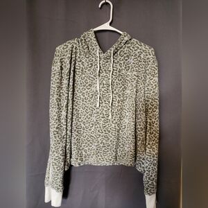 Champion Hoodie, Women's size 2XL Green and Gray Animal Print Lightweight Hoodie